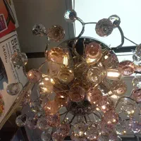 لوستربرنجی کروم باگوی کریستال ۸شعله