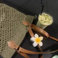 کیف رافیا رنگ ترند زیتونی
