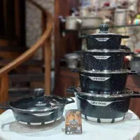سرویس قابلمه 10 پارچه لایف اسمایل چدن گرانیت