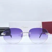 عینک فریم لس برند کارتیر عینک الماس رنگ بنفش