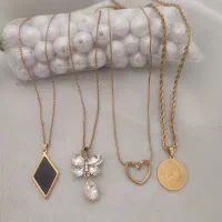گوشواره و گردنبند استیل رنگ ثابت|بدلیجات|بیرجند, |دیوار