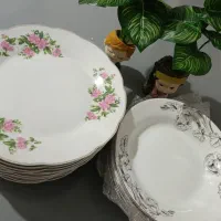 بشقاب پلو خوری گل سرخی بشقاب خورش خوری