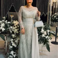 لباس مجلسی،بسیارشیک و فاخر،مزون دوز، گیپور اماراتی