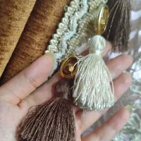 دوتا والان ضخیم خارجی مخمل قهوه ای کناره جدید|پرده، رانر، رومیزی|تهران, دهکده المپیک|دیوار