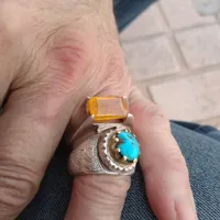 انگشتر فیروزه نیشابور..انگشتر یاقوت زرد