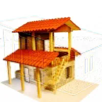 ماکت ویلای دو طبقه دست ساز با سقف سفالی|مجسمه، تندیس، ماکت|تهران, درکه|دیوار