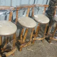 صندلی گرد چوبی ارتفاع بلند|میز و صندلی غذاخوری|شهریار, شهرک شاهد|دیوار