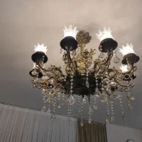 لوستر ۱۰شاخه برنج با دوتا دیوار کوب ۱۸م