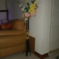 گلدان دو عددفلزی و بامبو