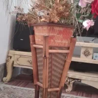 گلدون چوبی حصیری