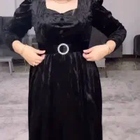 پیراهن مخمل مشکی پاییزه|لباس|فسا, |دیوار