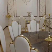 فروش میز و صندلی تالاری ابکاری طلایی|میز و صندلی غذاخوری|اردکان, |دیوار