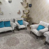 مبل شش نفره با چوب گردو بسیار سالم و تمیز