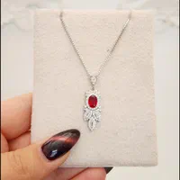 گردنبند نقره یاقوت کادویی زنانه دخترانه نقره رزگلد