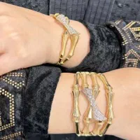 النگو دستبند نقره مدل استخوانی آبکاری طلا(طرح طلا|جواهرات|شیراز, بعثت|دیوار