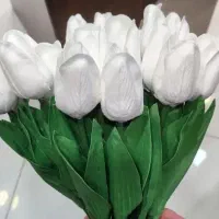 گل لاله مصنوعی سفید با رنگ ثابت