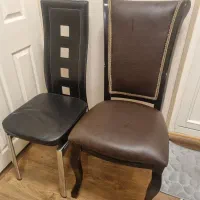 ۷ عدد صندلی چرم چوبی و استیل
