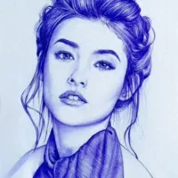 سفارش نقاشی با خودکار آبی|تابلو، نقاشی، عکس|اصفهان, بوستان ناژوان|دیوار