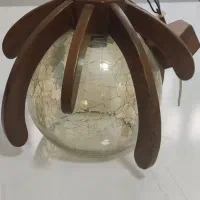 لوستر چوبی شیشه ای