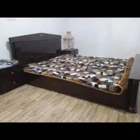 تخت خواب دو نفره، تشک 180 و کمد،میز آرایش و آینه|تخت و سرویس خواب|خوی, |دیوار