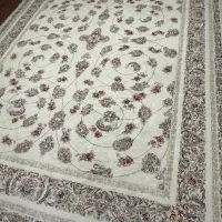 جفت فرش ۹ متری ۷۰۰ شانه گل برجسته رز افشان