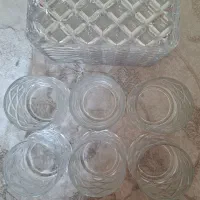 ست لیوان کریستالی و فنجون قهوه خوری