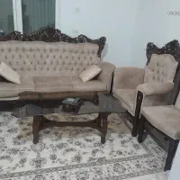 مبل۹نفره‌۲ماهه‌اسفاده‌شده‌جنس‌ابر‌پارچه‌چوب‌درجه۱