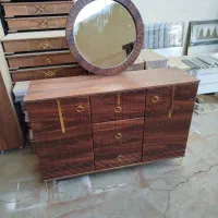 آینه کنسول وکیوم سفید و قهوه ای|بوفه، ویترین، کنسول|سراب, |دیوار