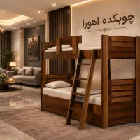 تخت دوطبقه پله خور تمام ام دی اف چوبکده اهورا