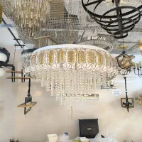 لوستر استیل حاشیه دار / طلایی و نقره ای|لوستر و چراغ آویز|مشهد, خواجه ربیع|دیوار