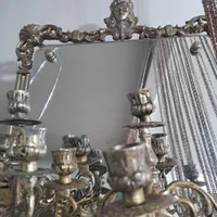 اینه شمعدان برنز قدیمی