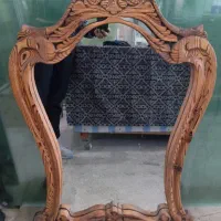 قاب آینه چوبی طرح دار
