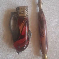 چاقو چوب سیگاری کهرباوعتیقه