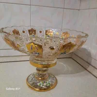 میوه خوری کریستال طلاکوب گل برجسته همراه باجعبه|ظروف سرو و پذیرایی|تهران, امامت|دیوار