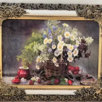 تابلو فرش طرح گل کاملا نو