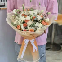 دسته گل رز مینیاتوری نارنجی کد ۱۵۹۹ گلاریس|گل و گیاه طبیعی|تهران, اباذر|دیوار