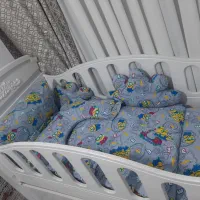 سرویس خواب وکمدلباس بچه تخت 4کاره روتختی وکیسه خاب|تخت و سرویس خواب|مشهد, رده|دیوار