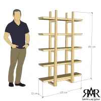 قفسه کتاب و دکوری کد B07 چوبی و ام دی اف|کتابخانه، شلف، قفسه‌های دیواری|ارومیه, |دیوار