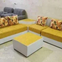 مبل راحتی ال،) با پارچه های رنگارنگ