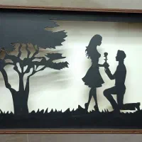 قاب چوبی طرح عاشقانه