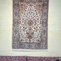 فروش فوری قالیچه کرک و ابریشم اصفهان اقساط ویژه|فرش|اصفهان, نقش جهان|دیوار