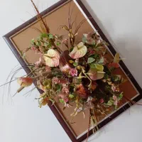 تابلو زیبا پر گل با خمیر چینی