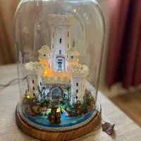 آباژور دکوراتیو قلعه‌ای برند Handel Wood