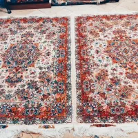 جفت قالیچه ۳متری خطیبی گلدانی ۵۵رج