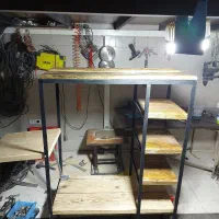 میز صندلی سایبان چوبی نجاری آهنگری کابینت