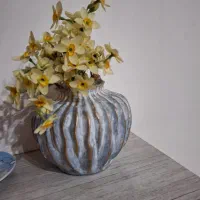 گلدان پتینه ساعت دیواری.پرده خامه دوزی|پرده، رانر، رومیزی|اندیمشک, |دیوار