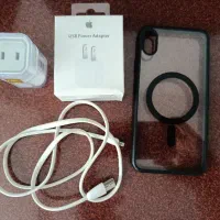 شارژر پنج وات اصلی آیفون و کابل و قاب