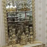 اینه شمع دان برنج برنز|بوفه، ویترین، کنسول|تهران, والفجر (افسریه)|دیوار