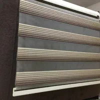 پرده زبرا تم رنگی کرم قهوه ای