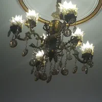 لوستر  تمام برنج چهار شاخه هشت شعله